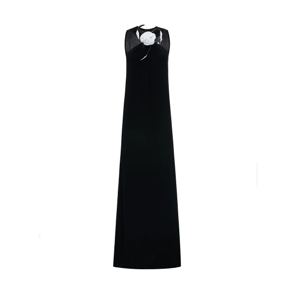 Mia Gown in Black Crepe Jersey