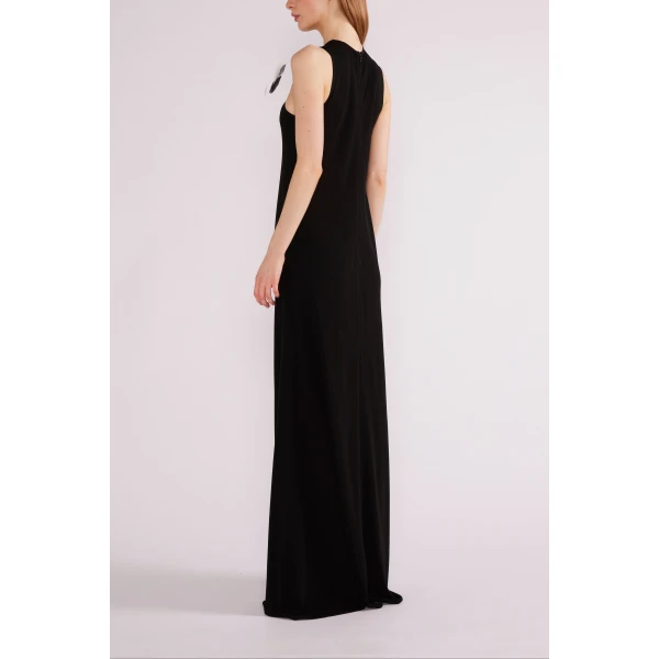 Huishan Zhang Mia Gown in Black Crepe Jersey | Evening Gowns | Coveti