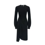 Huishan Zhang Reese Midi Dress in Black Crepe Jersey | Midi Dresses | Coveti
