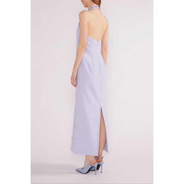 Huishan Zhang Vic Midi Dress in Pale Blue Sable | Midi Dresses | Coveti
