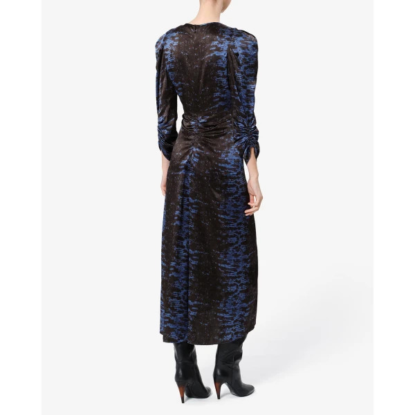 Isabel Marant Albini Silk Dress in Midnight | Midi Dresses | Coveti