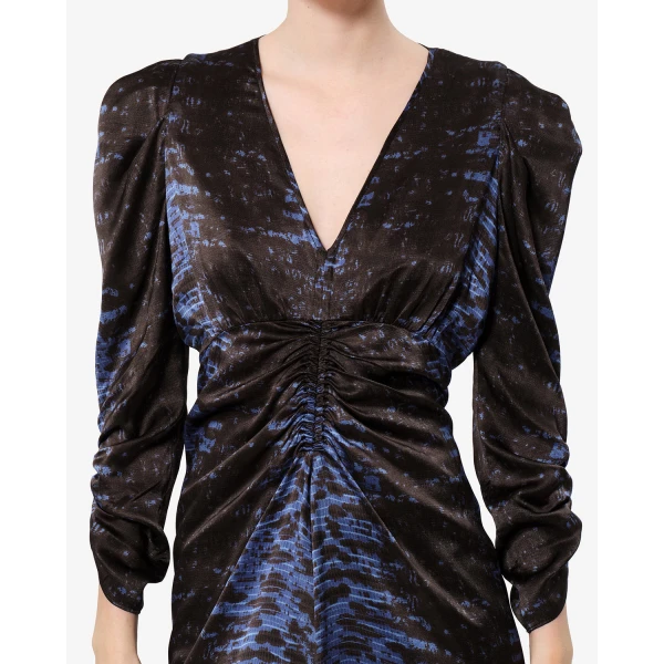 Isabel Marant Albini Silk Dress in Midnight | Midi Dresses | Coveti