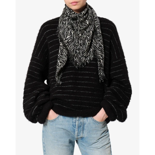 Isabel Marant Alecia Cashmere Scarf in Zebra | Scarves | Coveti
