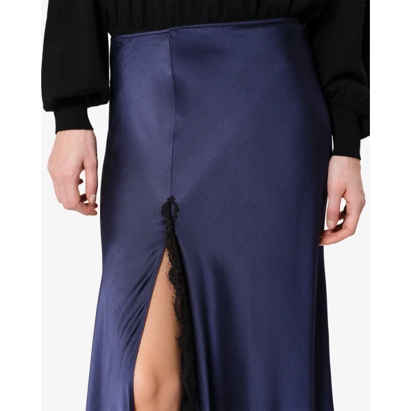 Isabel Marant Alexandra Silk Skirt in Midnight | Maxi Skirts | Coveti