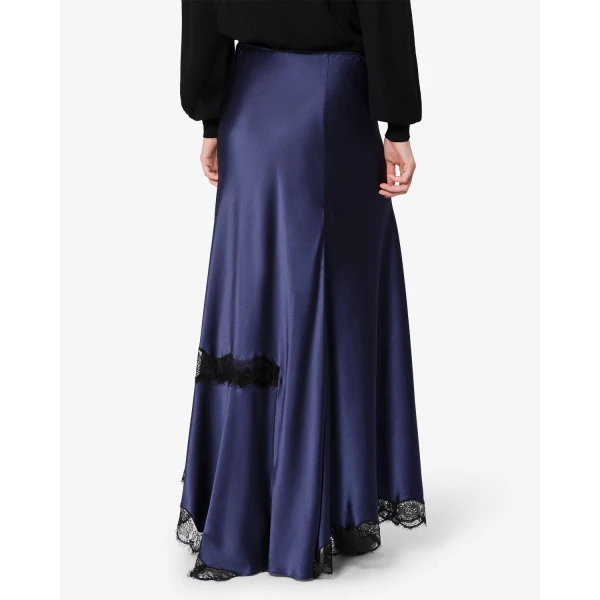 Isabel Marant Alexandra Silk Skirt in Midnight | Maxi Skirts | Coveti
