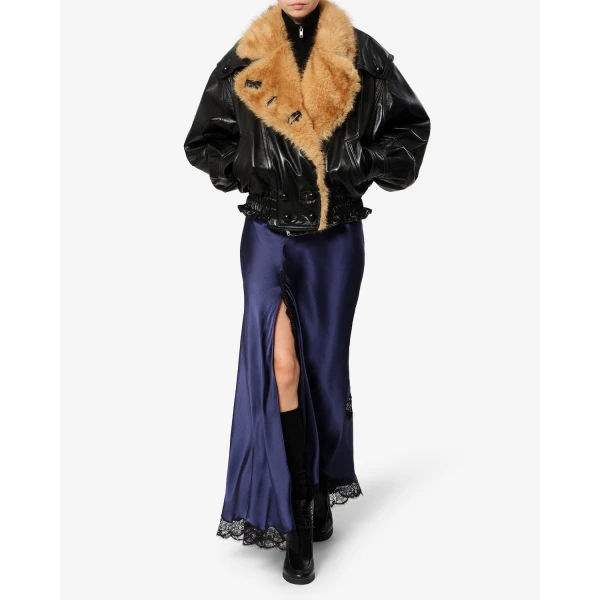 Isabel Marant Alexandra Silk Skirt in Midnight | Maxi Skirts | Coveti