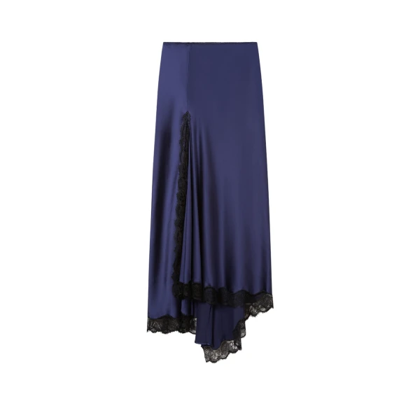 Alexandra Silk Skirt in Midnight