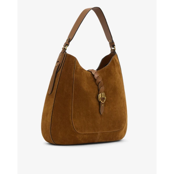 Isabel Marant Altay Hobo Bag in Suede Leather, Cognac | Shoulder & Crossbody Bags | Coveti