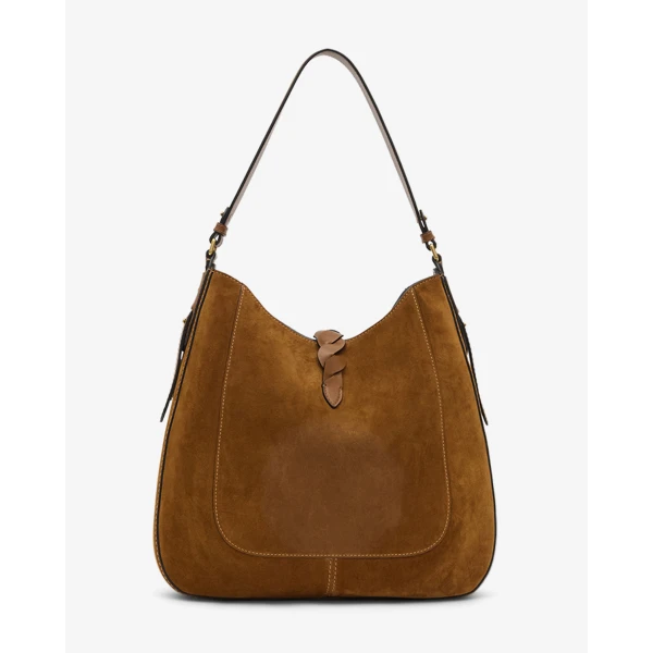 Isabel Marant Altay Hobo Bag in Suede Leather, Cognac | Shoulder & Crossbody Bags | Coveti
