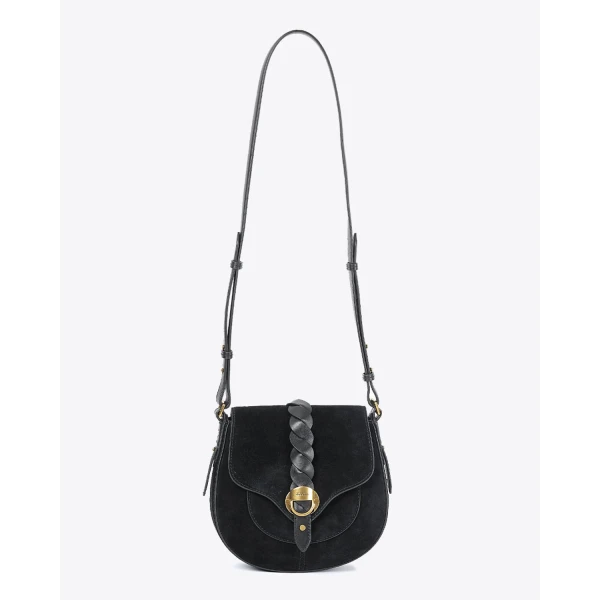 Isabel Marant Altay Small Suede Bag in Black | Shoulder & Crossbody Bags | Coveti