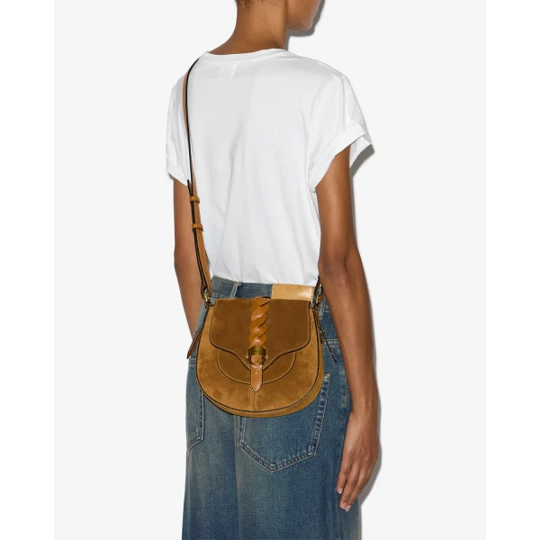 Isabel Marant Altay Small Suede Bag in Cognac | Shoulder & Crossbody Bags | Coveti
