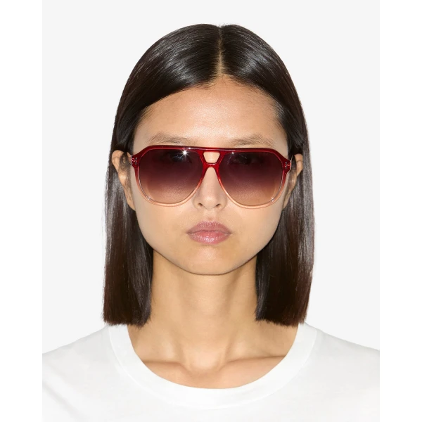 Isabel Marant Aneya Sunglasses in Shaded Red and Pink Shaded | Sunglasses | Coveti