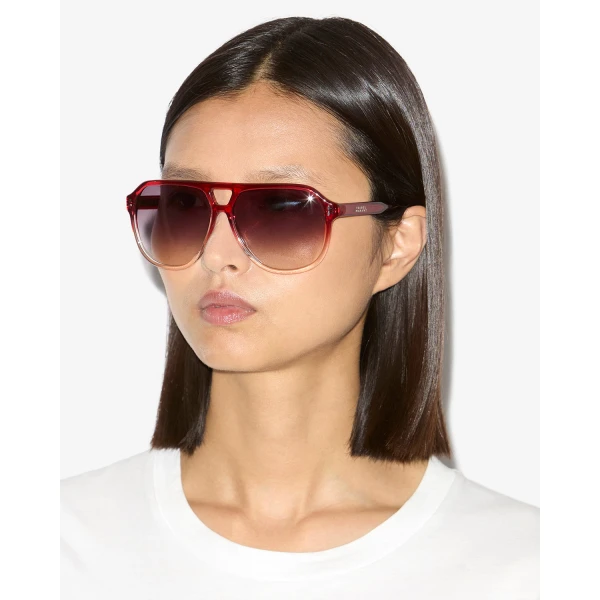 Isabel Marant Aneya Sunglasses in Shaded Red and Pink Shaded | Sunglasses | Coveti
