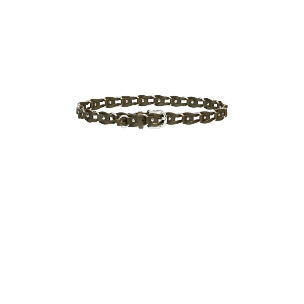Isabel Marant Bali Bovine Leather Belt in Dark Khaki | Women | Coveti