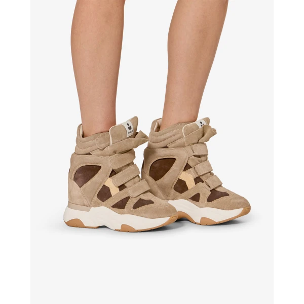 Isabel Marant Balskee Sneakers in Sand Brown and Chocolate | Sneakers | Coveti