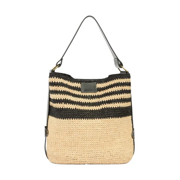 Isabel Marant Bayia Shoulder Bag in Black and Natural | Women | Coveti