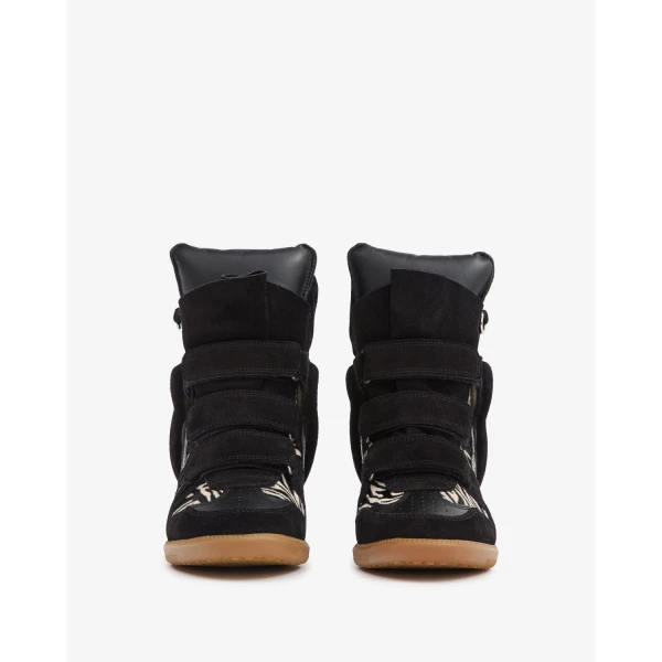 Isabel Marant Bekett Ring Sneakers in Black and Zebra | Sneakers | Coveti