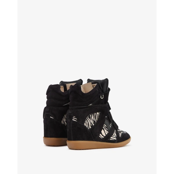 Isabel Marant Bekett Ring Sneakers in Black and Zebra | Sneakers | Coveti