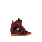 Isabel Marant Bekett Ring Sneakers in Burgundy and Black | Women | Coveti