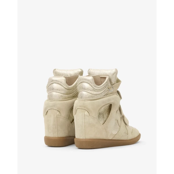 Isabel Marant Bekett Ring Sneakers in Light Beige and Light Gold | Sneakers | Coveti