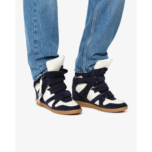 Isabel Marant Bekett Ring Sneakers in Navy and Ecru | Sneakers | Coveti