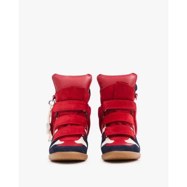 Isabel Marant Bekett Ring Sneakers in Red and Navy | Sneakers | Coveti