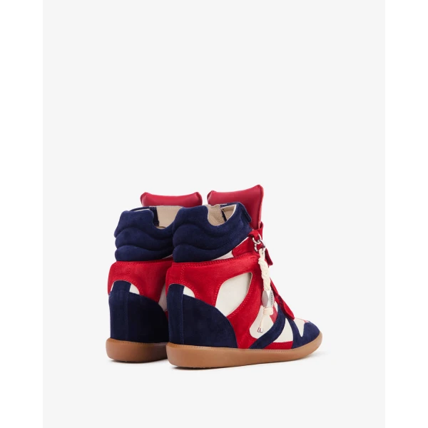 Isabel Marant Bekett Ring Sneakers in Red and Navy | Sneakers | Coveti