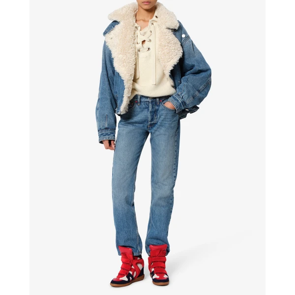 Isabel Marant Bekett Ring Sneakers in Red and Navy | Sneakers | Coveti