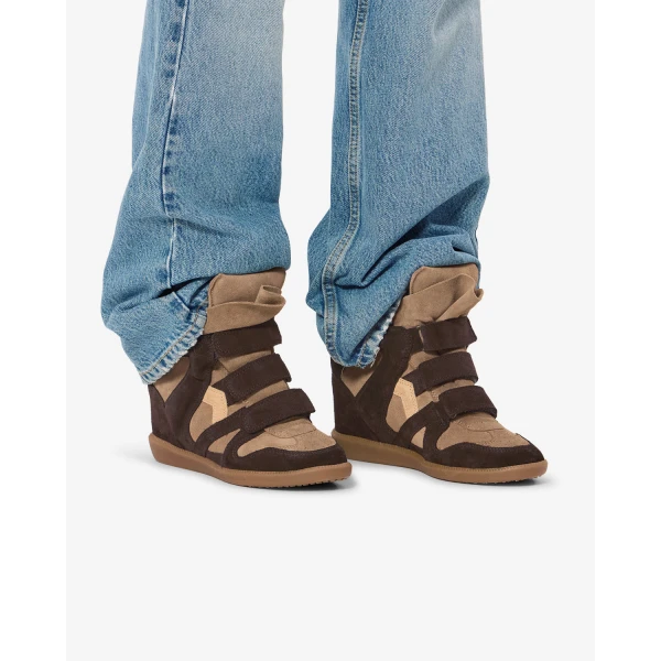 Isabel Marant Bekett Sneakers in Chocolate and Sand Brown | Sneakers | Coveti
