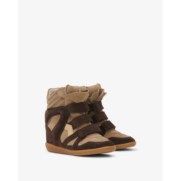 Isabel Marant Bekett Sneakers in Chocolate and Sand Brown | Sneakers | Coveti