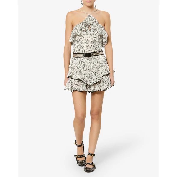 Isabel Marant Belja Leather Belt in Black and Silver | Belts | Coveti