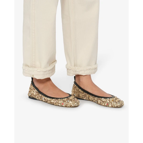 Isabel Marant Belna Ballet Flats in Light Gold | Flats | Coveti