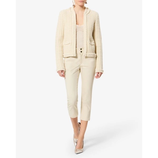 Isabel Marant Berna Pants in Ecru | Wide leg pants | Coveti