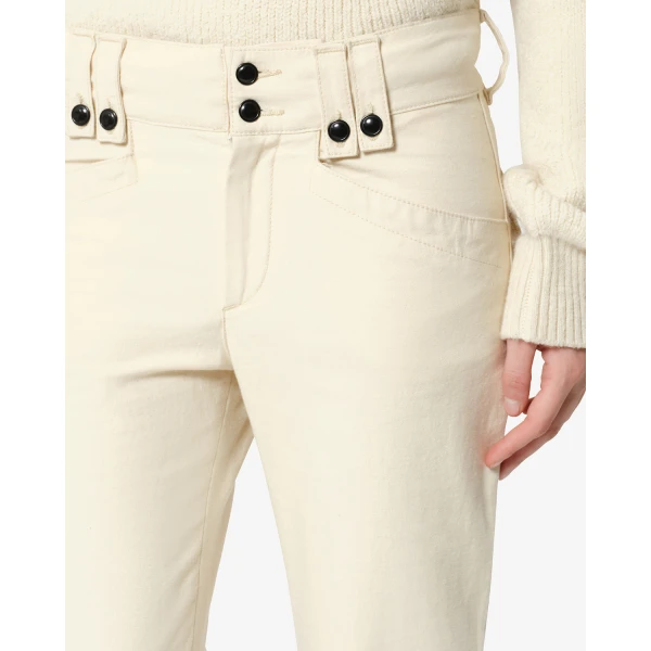 Isabel Marant Berna Pants in Ecru | Wide leg pants | Coveti