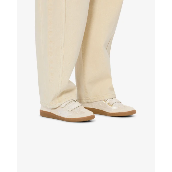 Isabel Marant Beth Sneakers in Light Gold and Light Blue | Sneakers | Coveti