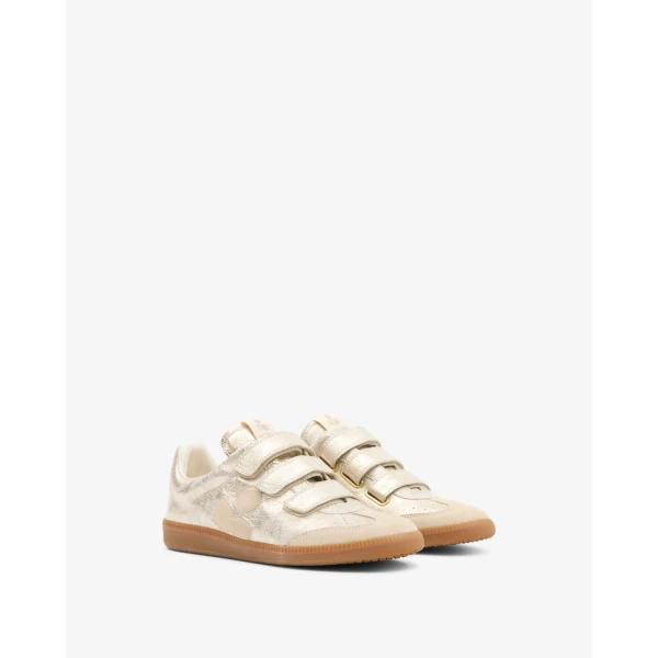 Isabel Marant Beth Sneakers in Light Gold and Light Blue | Sneakers | Coveti