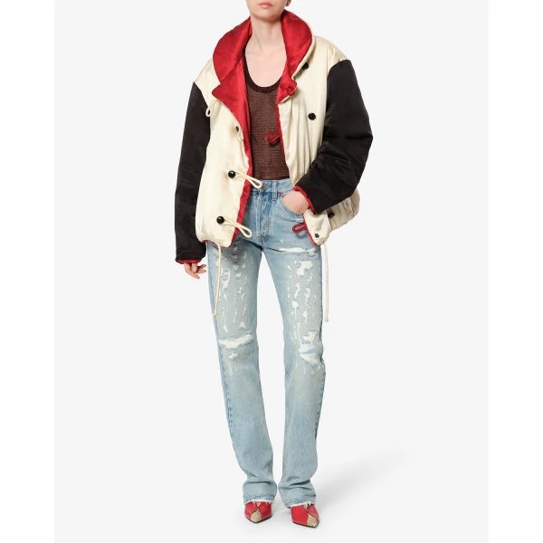 Isabel Marant Bleza Silk Coat in Champagne | Coats | Coveti