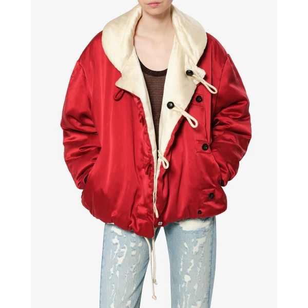 Isabel Marant Bleza Silk Coat in Champagne | Coats | Coveti
