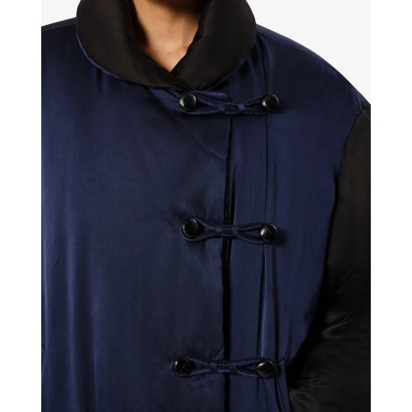 Isabel Marant Bleza Silk Coat in Midnight | Coats | Coveti