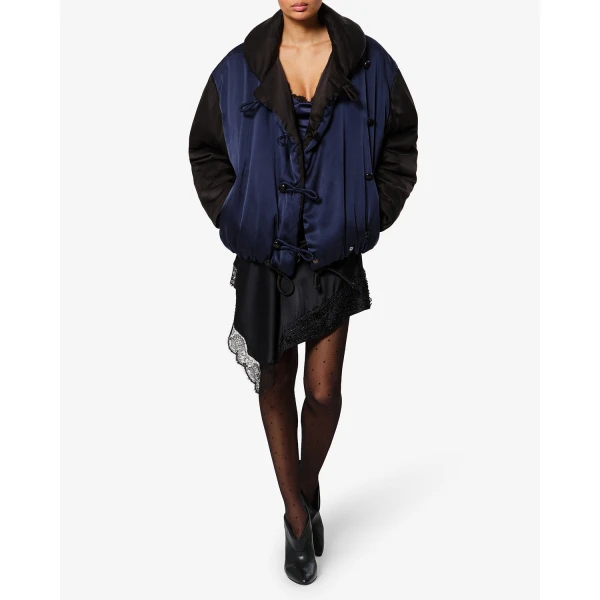Isabel Marant Bleza Silk Coat in Midnight | Coats | Coveti