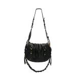 Isabel Marant Bolton Bag in Grained Leather, Black and Silver | Women | Coveti