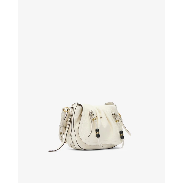 Isabel Marant Bolton Bag in Grained Leather, Chalk | Shoulder & Crossbody Bags | Coveti