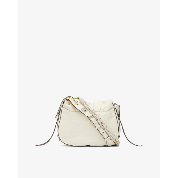 Isabel Marant Bolton Bag in Grained Leather, Chalk | Shoulder & Crossbody Bags | Coveti