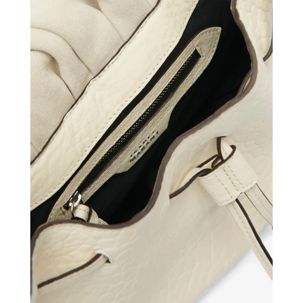 Isabel Marant Bolton Bag in Grained Leather, Chalk | Shoulder & Crossbody Bags | Coveti