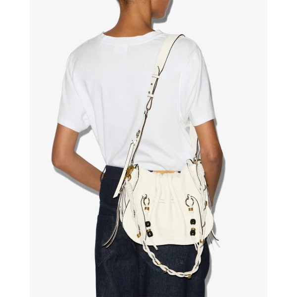 Isabel Marant Bolton Bag in Grained Leather, Chalk | Shoulder & Crossbody Bags | Coveti