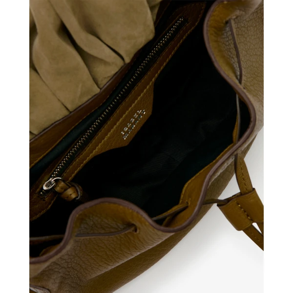Isabel Marant Bolton Bag in Grained Leather, Khaki | Shoulder & Crossbody Bags | Coveti