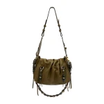 Isabel Marant Bolton Bag in Grained Leather, Khaki | Women | Coveti