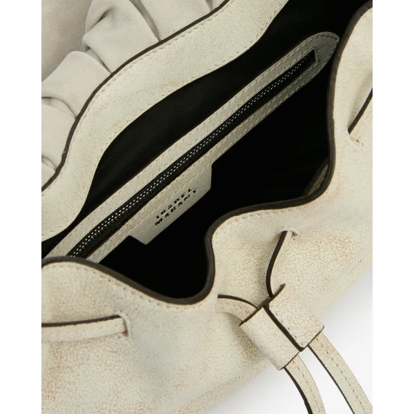 Isabel Marant Bolton Bag in Suede Leather, Chalk | Shoulder & Crossbody Bags | Coveti