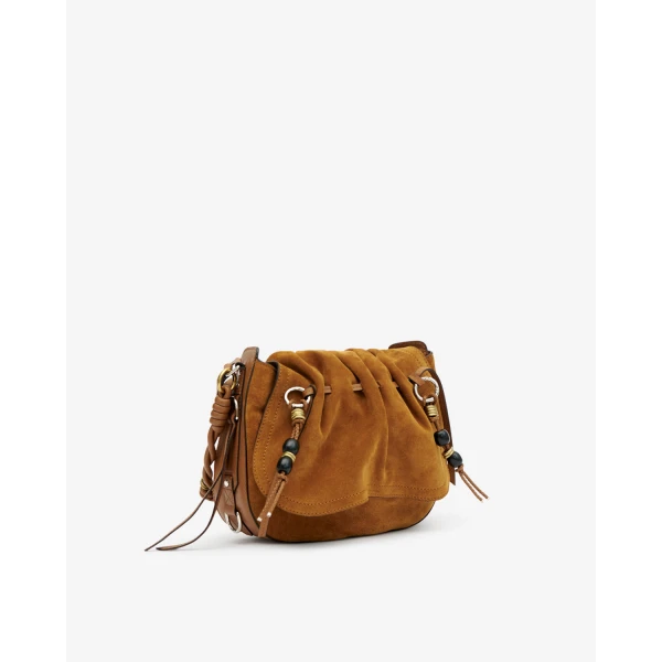 Isabel Marant Bolton Bag in Suede Leather, Cognac | Shoulder & Crossbody Bags | Coveti