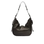 Isabel Marant Bolton Hobo Bag in Leather, Black and Silver | Women | Coveti